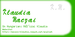 klaudia maczai business card